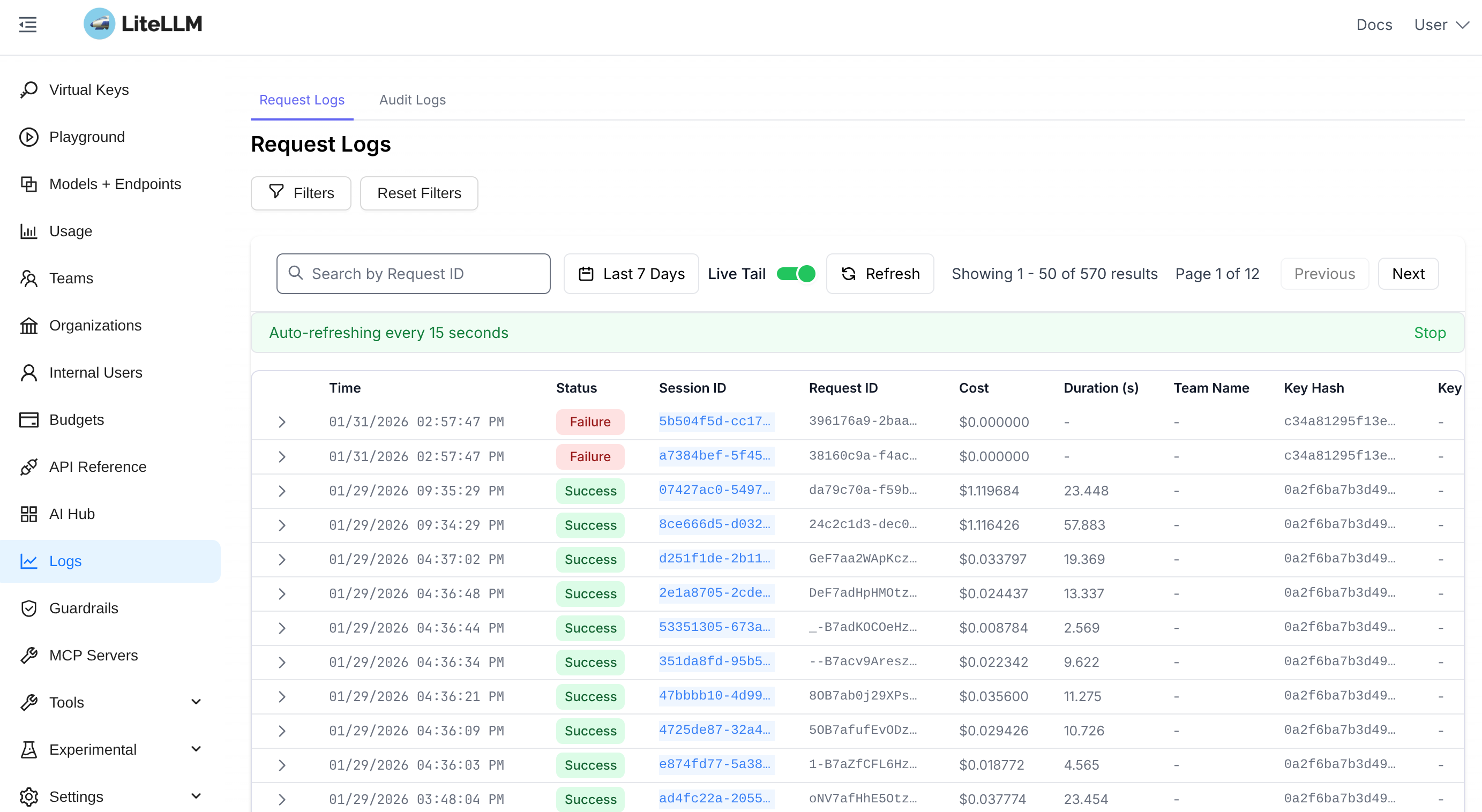 Trace Logs in LiteLLM
